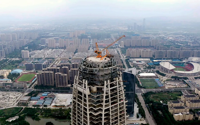 新地标 | 徐工塔机299米高空俯瞰台州天际线
